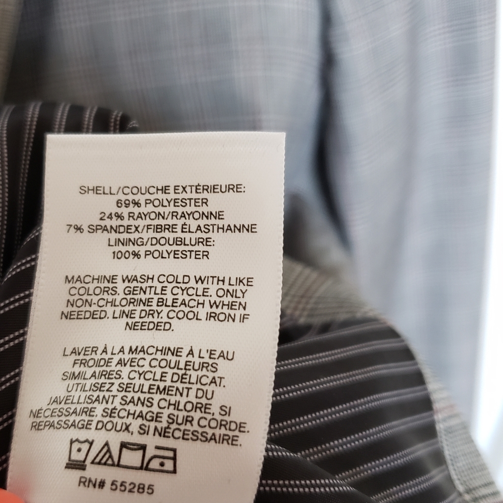 Express Gray Mini-Check Plaid One-Button Blazer - Picture 10 of 10